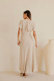 Gizelle Short Sleeve Maxi Dress - Beige