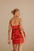 Ria Strapless Top - Red, White