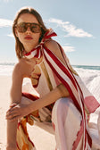 Red Estivo Abstract Print Bow Gabriela Top