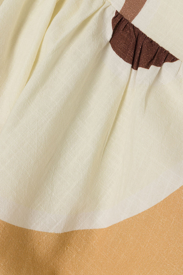 Brown Sable Floral Print One Shoulder Mini Ellira Dress