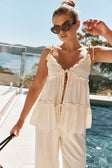 Cream Ruffle Strappy Tie Cantrell Top