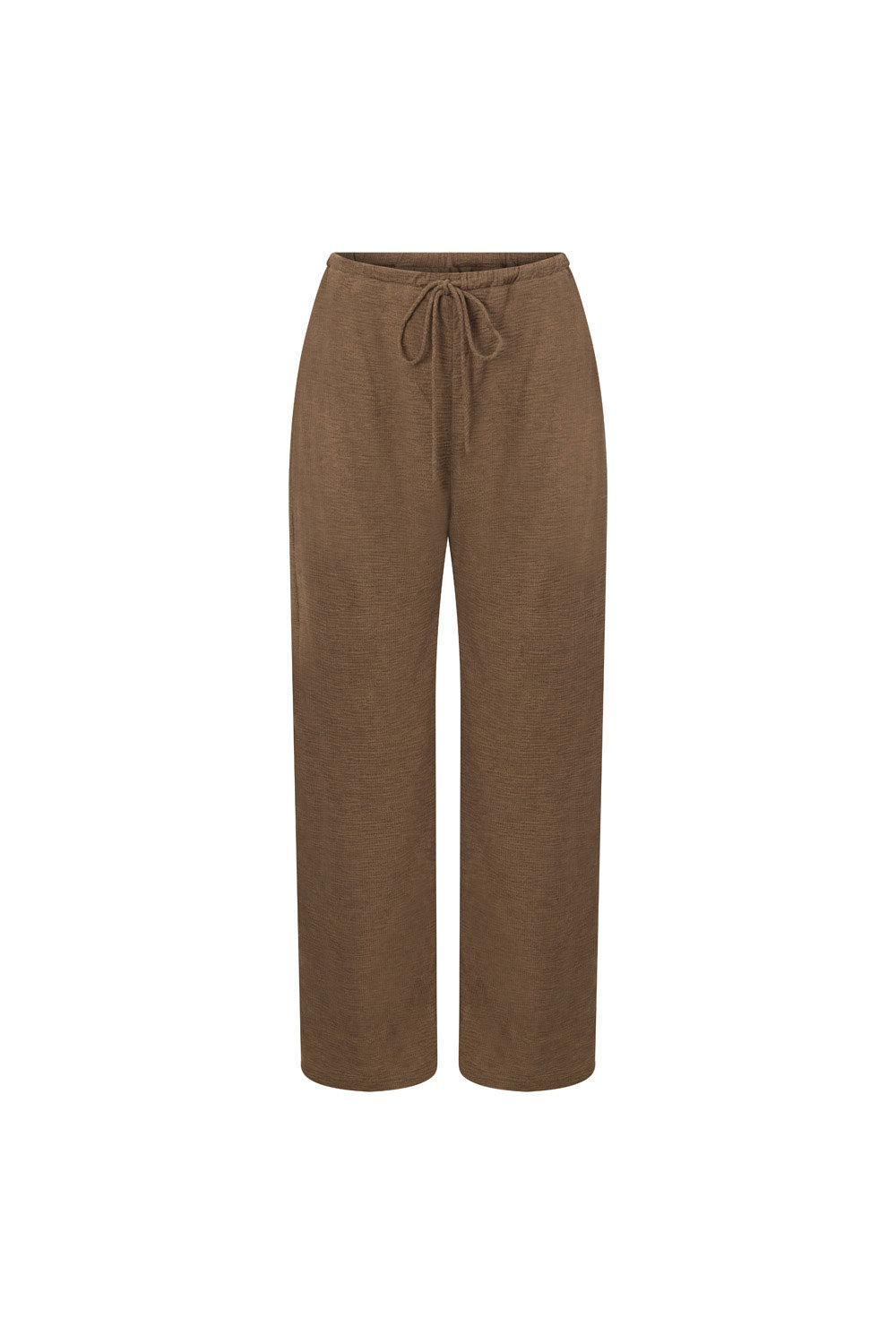 Chocolate Brown High Waist Elastic Drawstring Zen Pants