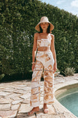 Brown La Spiaggia Print Drawstring Seraphina Pants