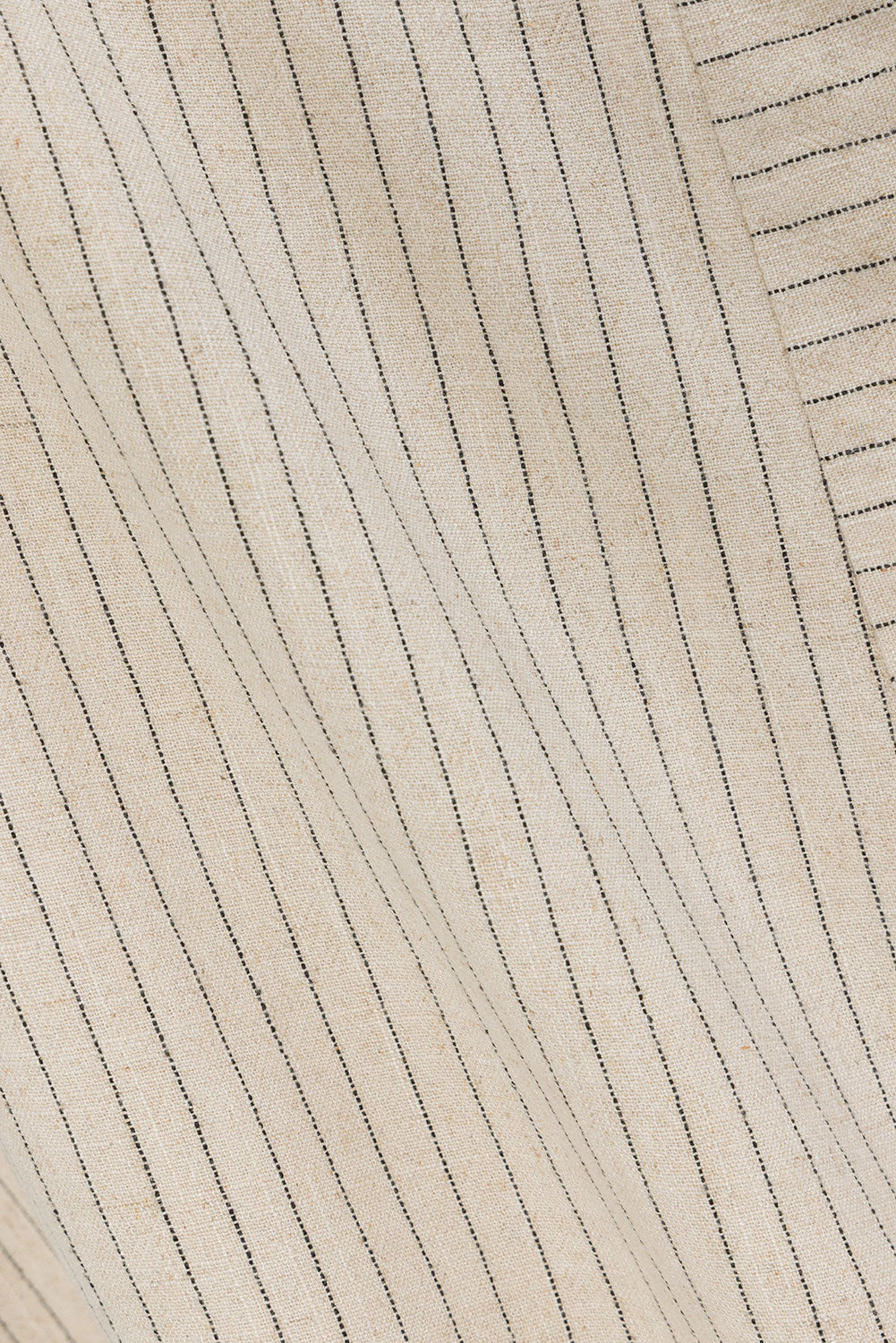 Cream and Black Pinstripe Drawstring Capri Pants