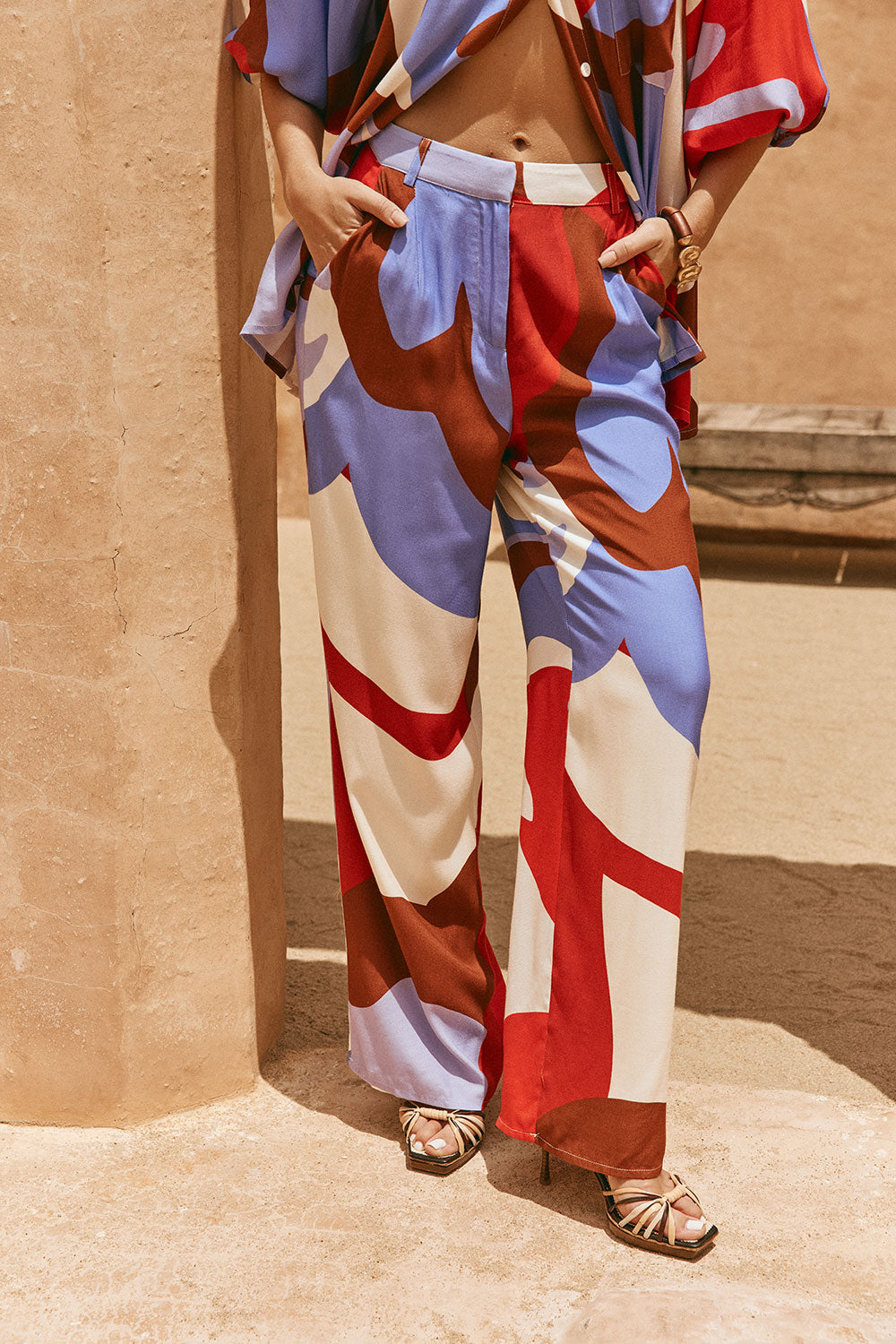 Valley Red Print Relaxed Dia Trouser Pants