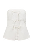 White Strapless Tie Esperanza Top