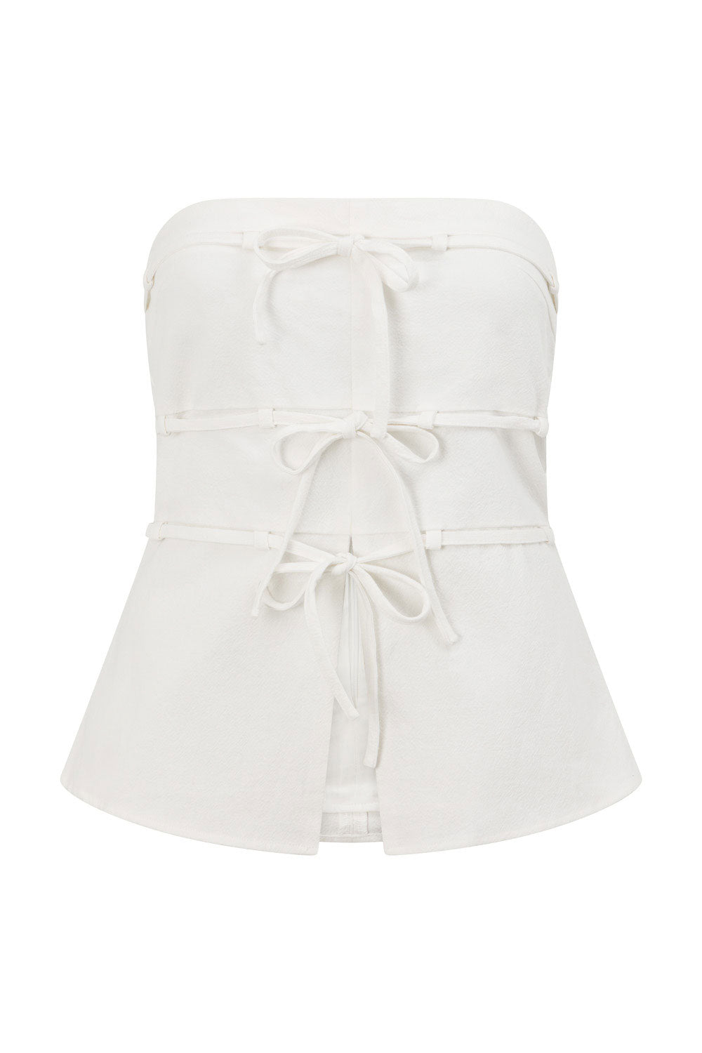 White Strapless Tie Esperanza Top