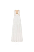 Bridal White Lace Pocket Maxi Amia Dress
