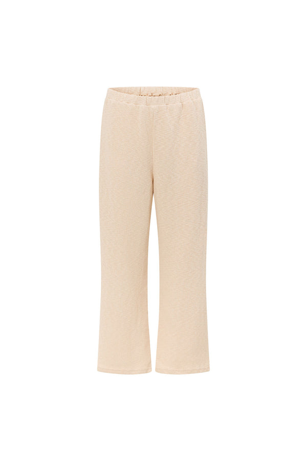 Beige Ribbed High Waist Liora Pants
