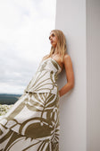 Palm Green Strapless Panel Maxi Kya Dress