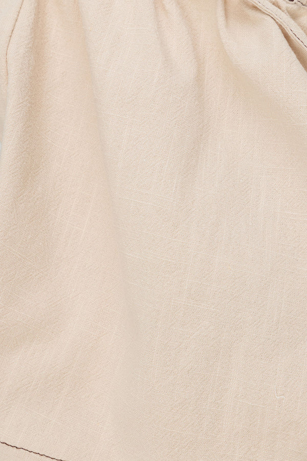 Cream Elastic Drawstring Elixir Shorts