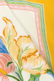 White and Yellow Botanique Strapless Maxi Fia Dress
