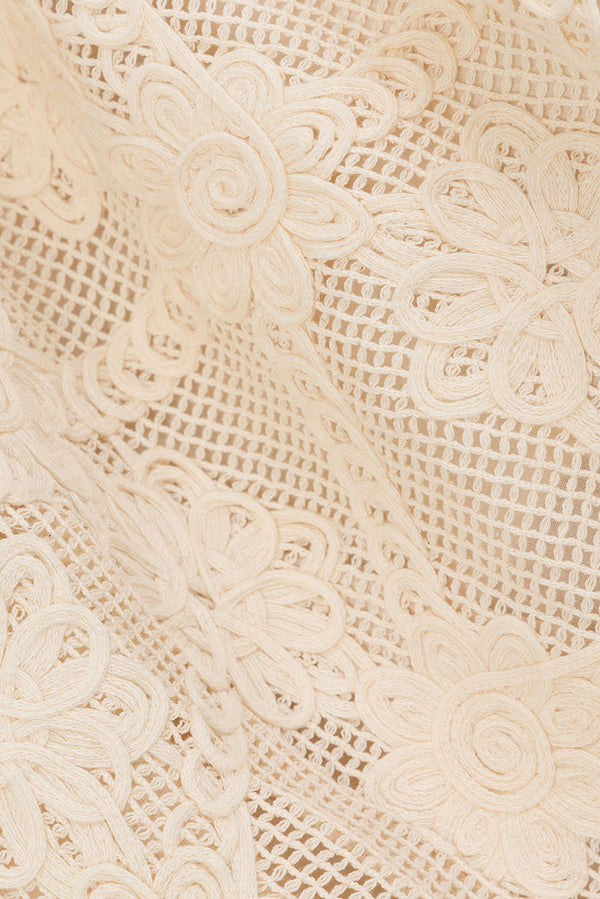 Beige Crochet Lace Mini Rosiah Skirt