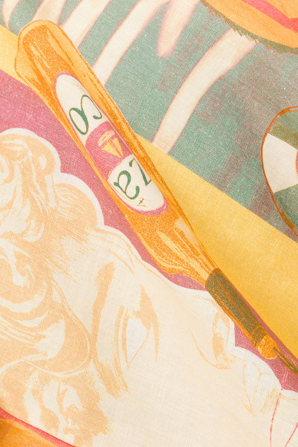 La Dolce Vita Collared Buton Up Top - Fiorire Rosa Orange, Pink