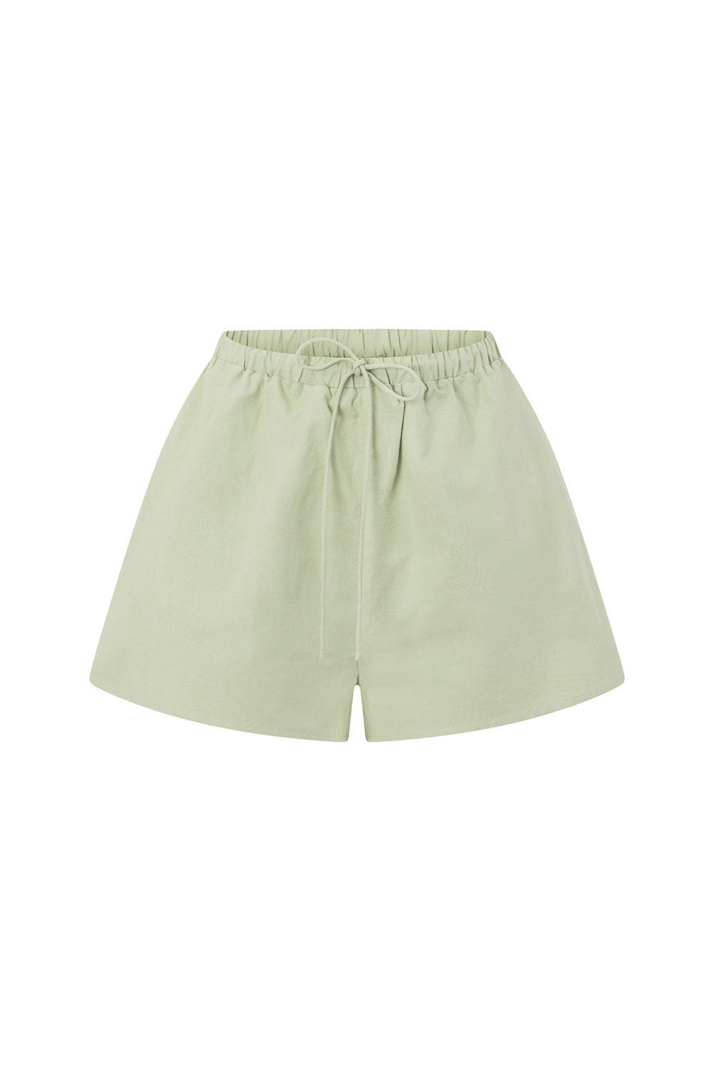 Mint Green High Waist Elastic Drawstring Akel Shorts