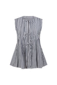 Black and White Stripe Tie Dalia Top
