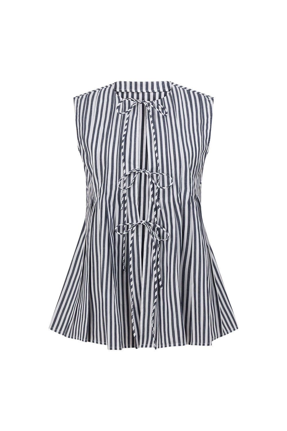 Black and White Stripe Tie Dalia Top