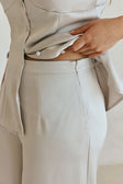 Grey Silky High Waist Relax Lyla Pants