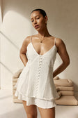 White Plunge Strappy Mini Kira Dress