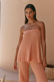 Coral Pointelle Knit Strapless Athena Top
