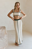 Beige Ribbed Cropped Leilani Top