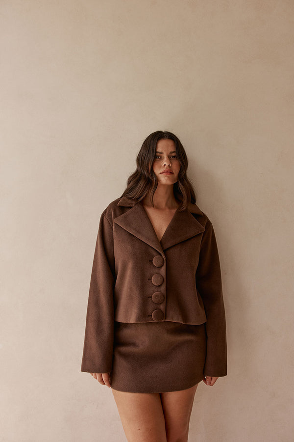 Chocolate Brown A Line Mini Selah Skirt