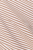 Pennie Long Sleeve Tie Top - Brown, White Stripe