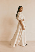 Beige Ruched A Line Maxi Astra Skirt