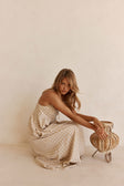 Khaki Gingham Strappy Maxi Lissa Dress