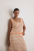 Erin Knit Top - Orange Yellow White