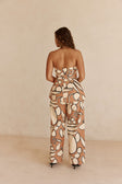 Orange Barossa Print Strapless Torquay Top