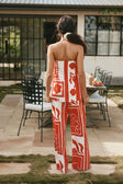 Red Voyage Print Strapless Avalon Top
