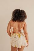Adiamo Backless Tie Playsuit -Thalassa Rust Print Orange, Yellow, Green