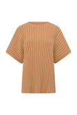 Apricot Ribbed Knit Relaxed Celine Top
