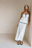 White Crochet Adjustable Strap Aluna Top