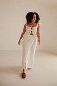 Nia Knitted Split Top - White