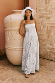 Blue Starfish Broderie Backless Maxi Avere Dress
