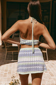 Blue White and Green Stripe Knit Mini Karina Skirt