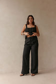 Black Relax Tailored Tie Khaleesi Pants