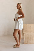 White High Waist Elastic Drawstring Octavia Shorts