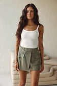 Khaki Green Pocket Mini Deluca Skirt