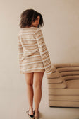 Brown Striped Knit High Waist Mini Alaiya Skirt