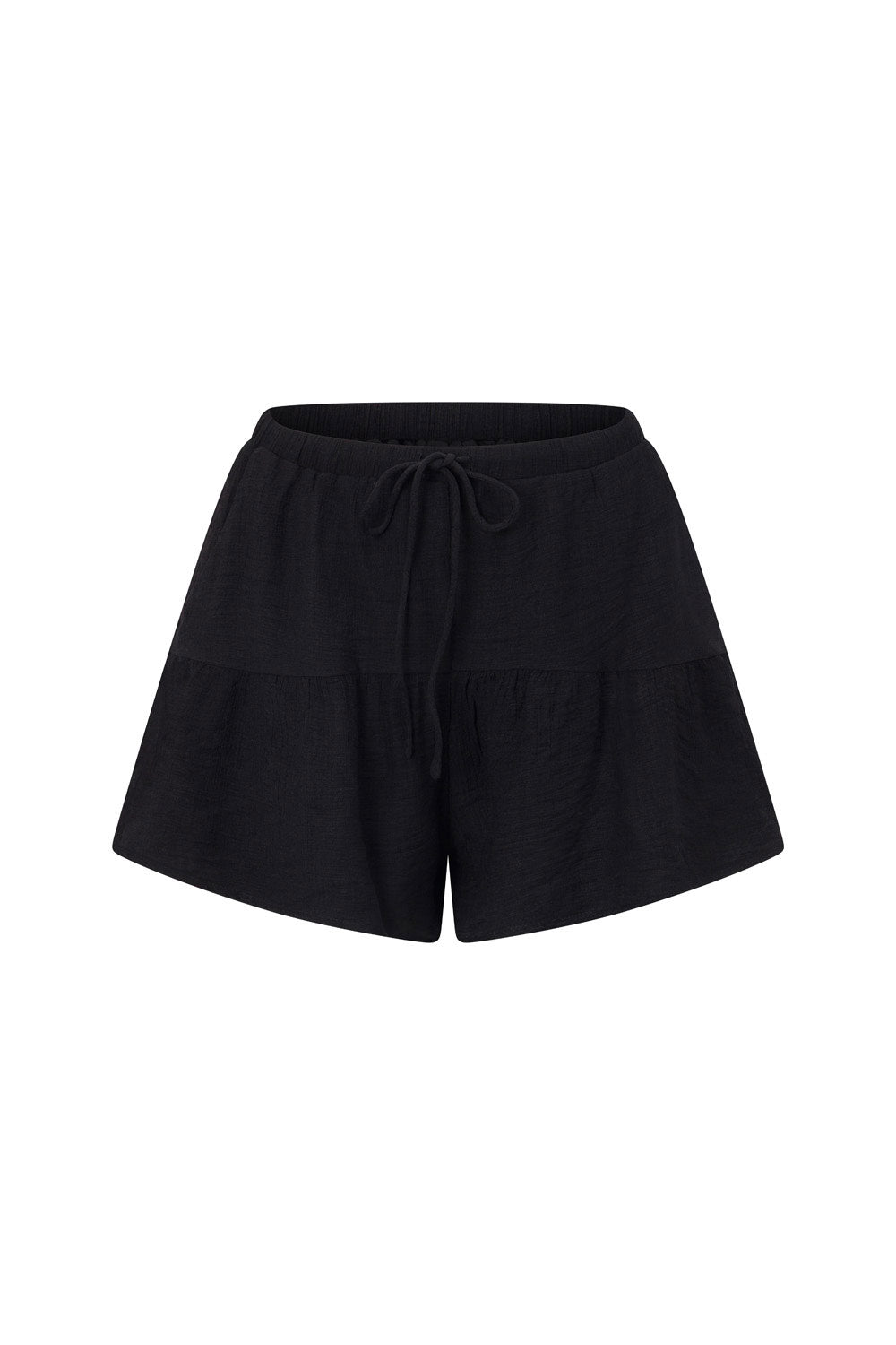 Huxley Front Tie Panelled Shorts - Black