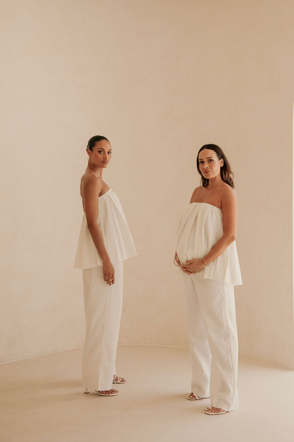 White Relaxed Elastic Drawstring Kamila Pants