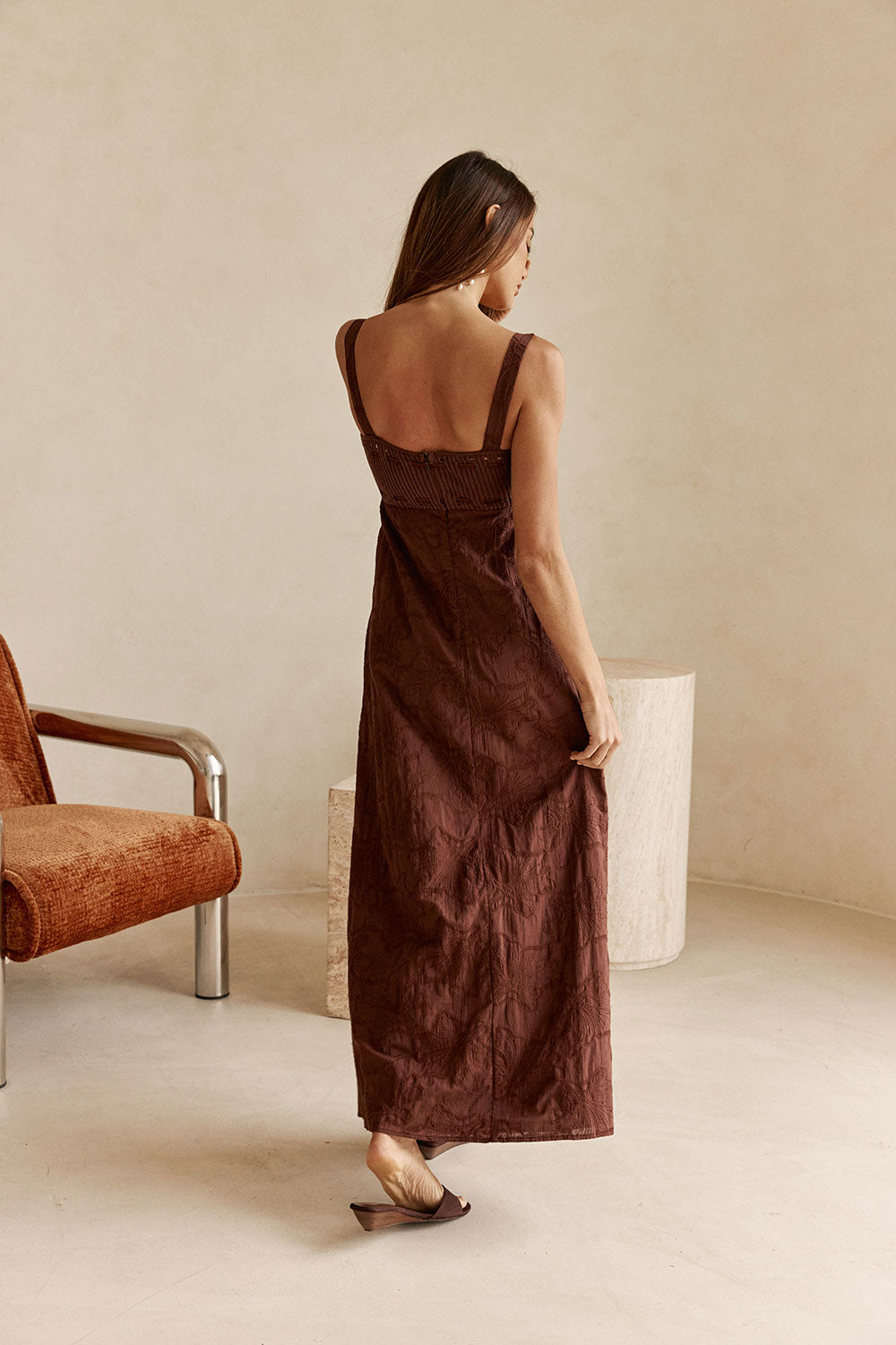 Gia Dress - Chocolate Motif