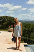 Blue Broderie Relaxed Mini Evelia Dress