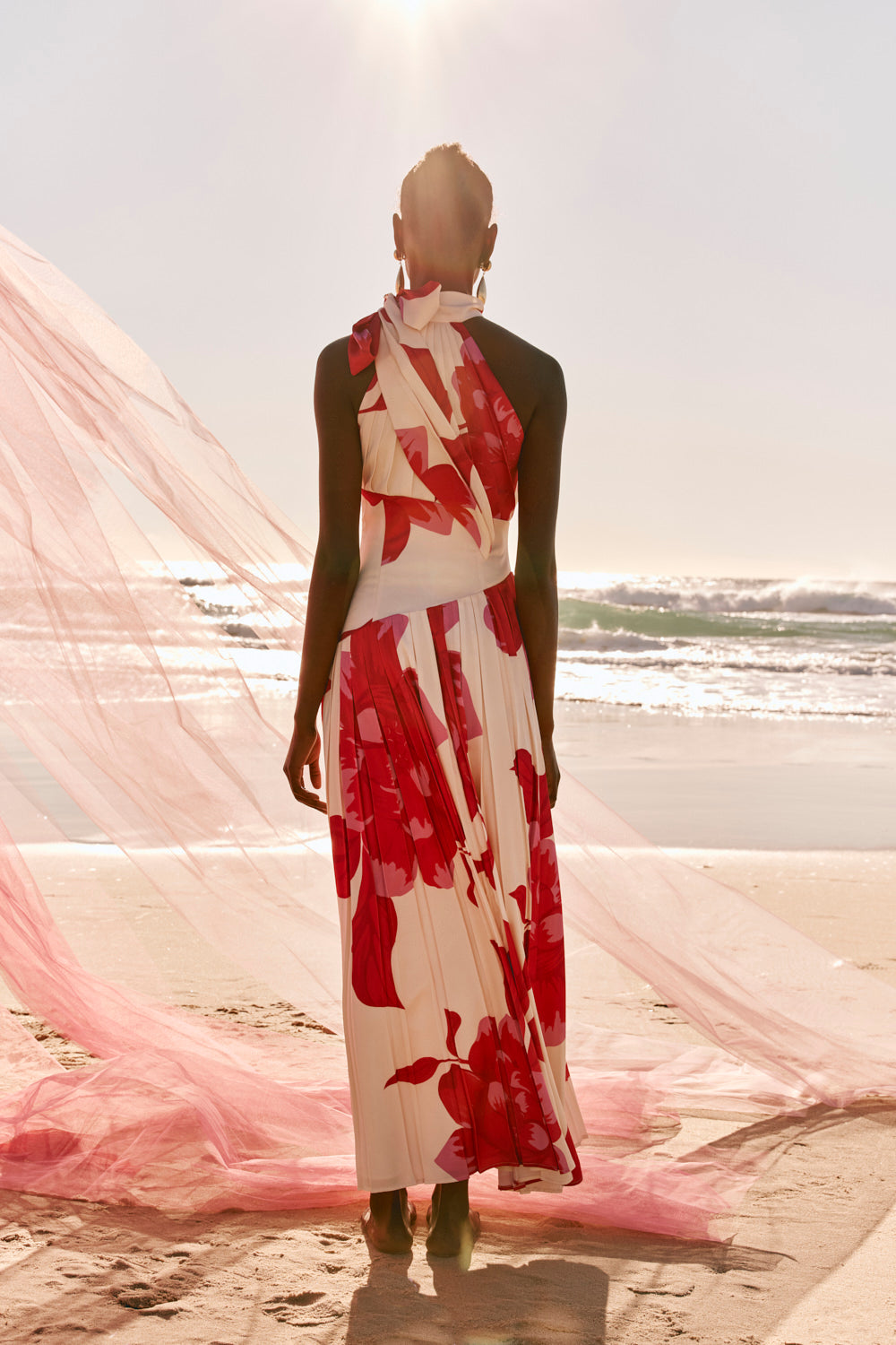Pink Sole Rosa Print Halter Maxi Daje Dress