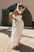 Bridal White Strapless Panel Maxi Delta Dress