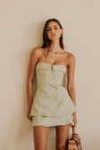 Mint Tailored High Waist Wrap Mini Lavara Skirt