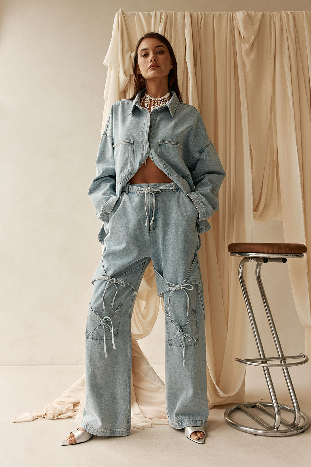 Poet Denim Pants - Light Blue